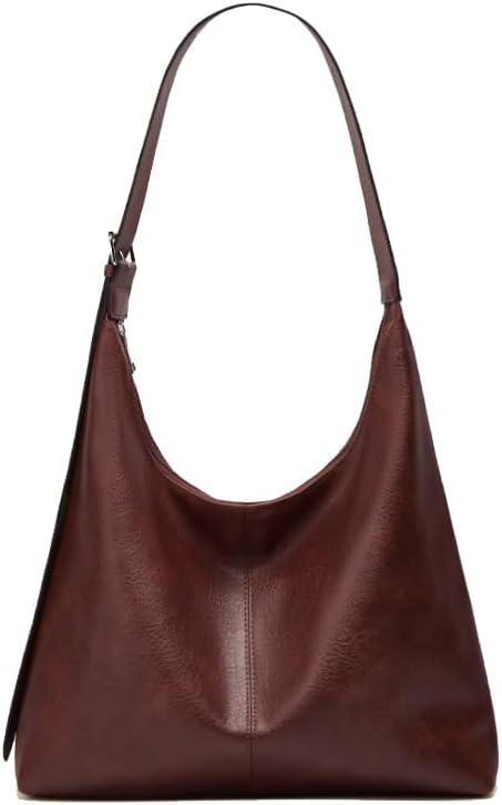 Large Hobo Bag for Women - Vegan Leather Slouchy Shoulder Handbag and Travel Tote