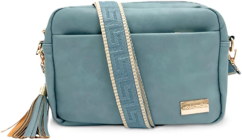 Small Vegan Leather Crossbody Purse for Women with Adjustable Strap and Matching Wallet