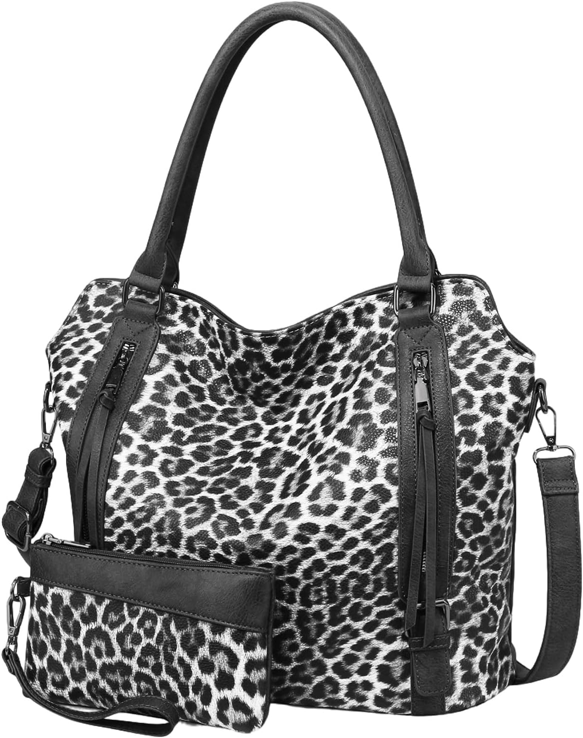 Checkered Tote Bag Large Plaid Hobo Shoulder Bag for Women with Multiple Pockets