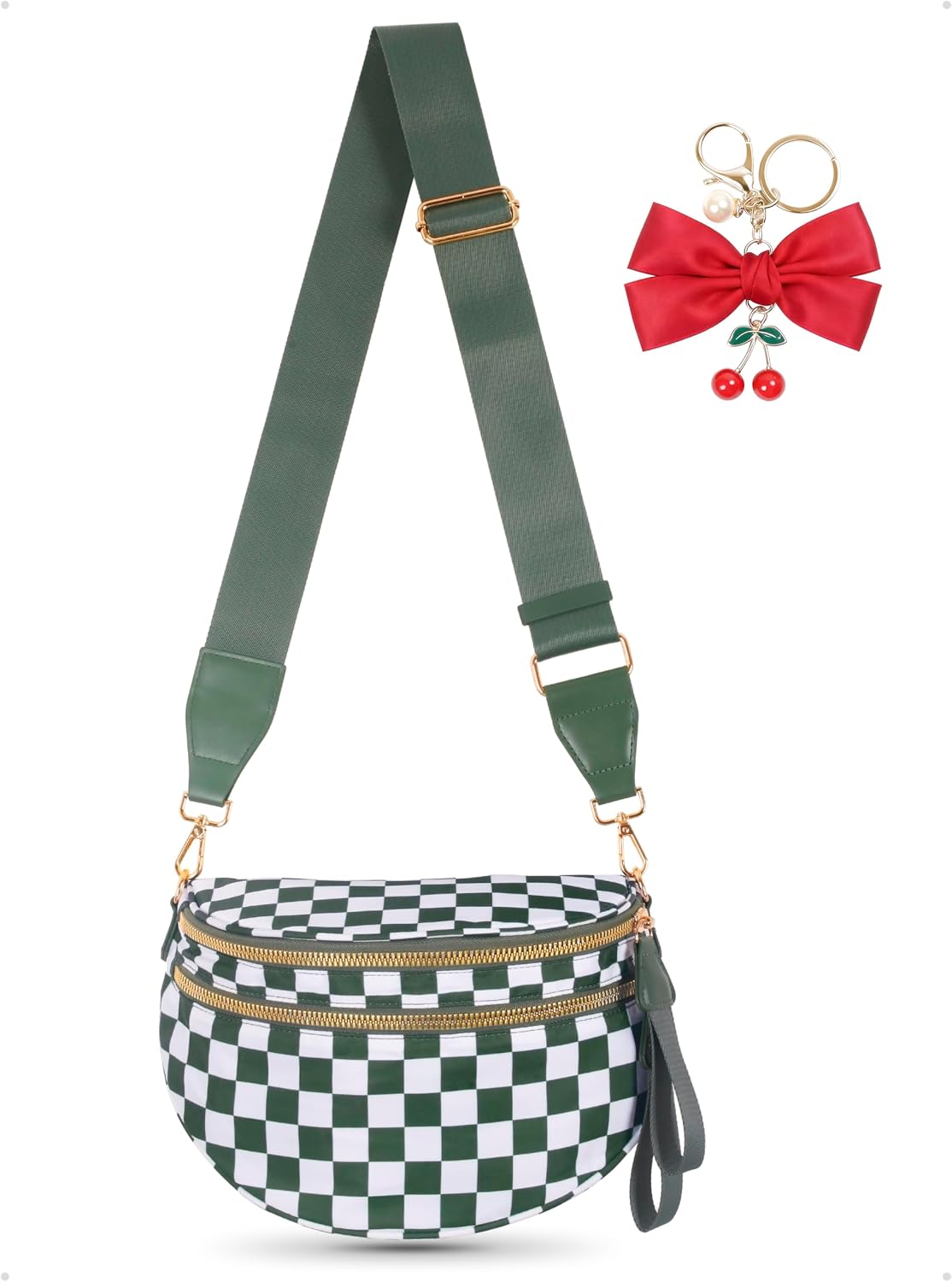 Leopard Print Crossbody Bag for Women - Spacious Nylon Bum Bag & Belt Wallet