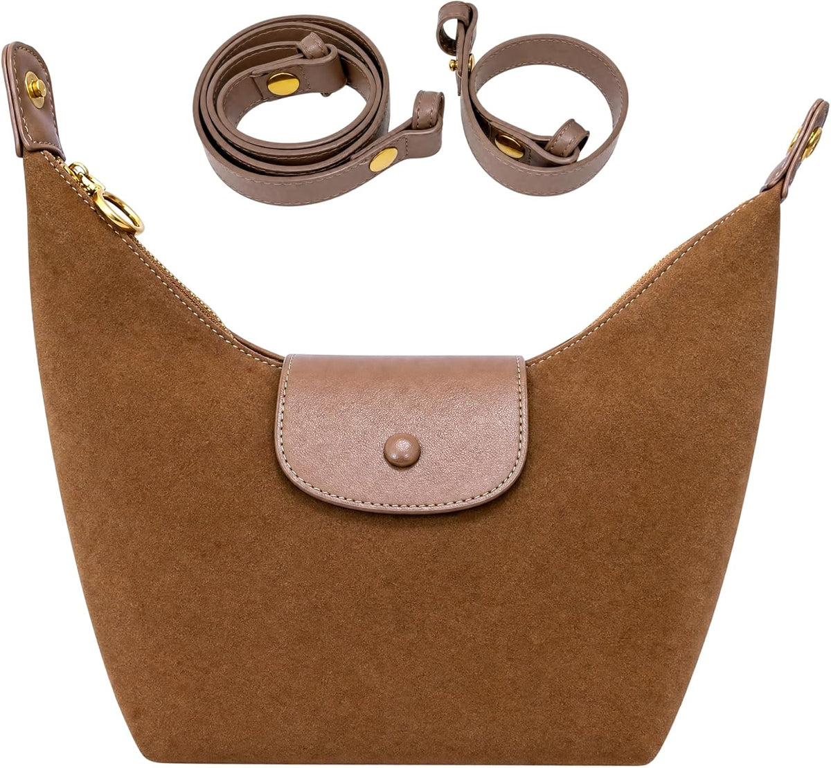 Small Crossbody Bag for Women, Frosted PU Leather Shoulder Purse Mini Hobo Handbag with 2 Removable Straps