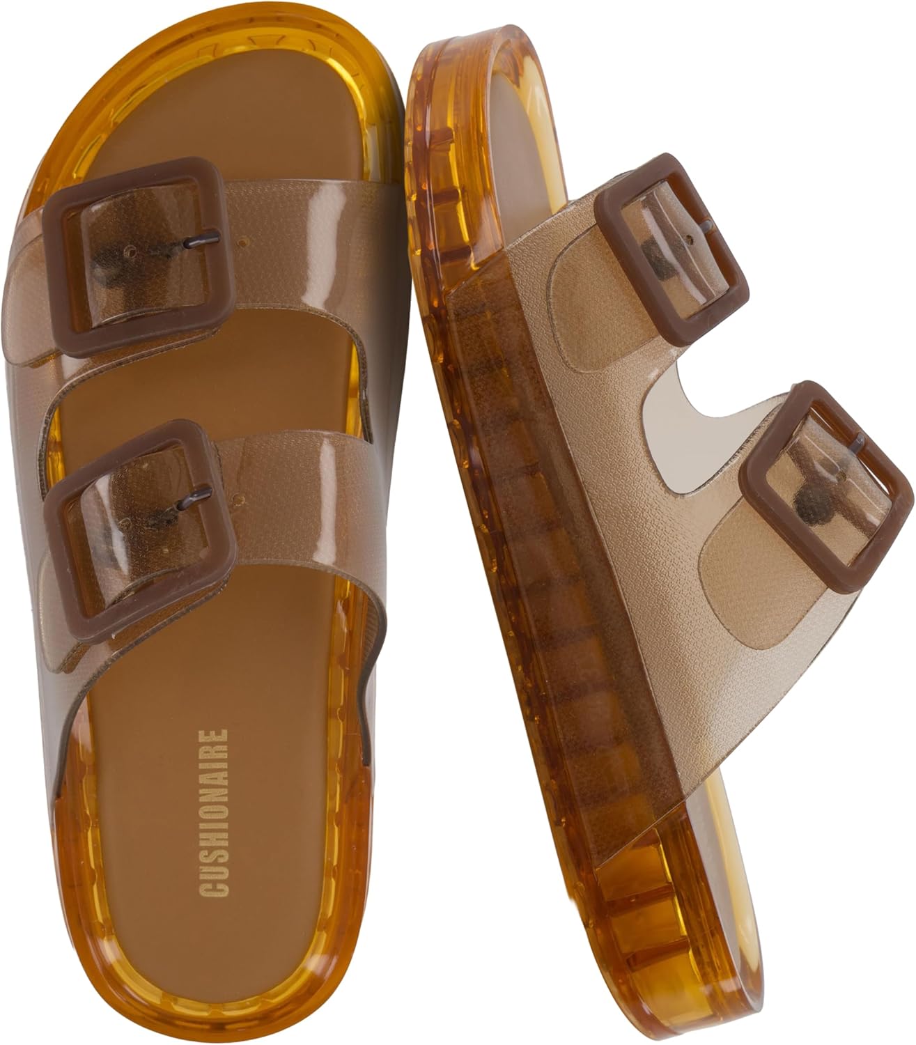Women's Waterproof Double Buckle Pool Slides - Adjustable Slip-On Beach Sandals