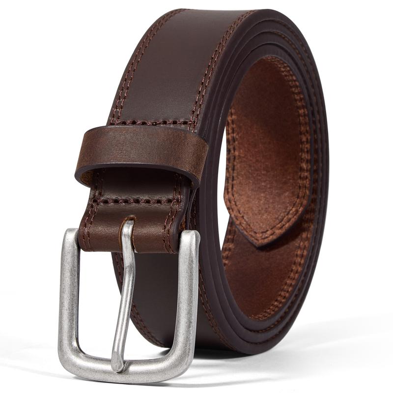 Men's Genuine Leather Fashionable Buckle Belt for Jeans, Versatile Business & Casual Waistband