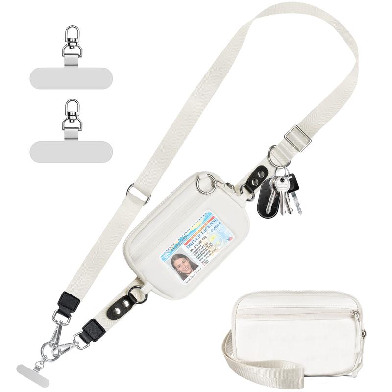 Universal Phone Strap Bag with RFID-Blocking Wristlet Wallet - Adjustable Crossbody Lanyard