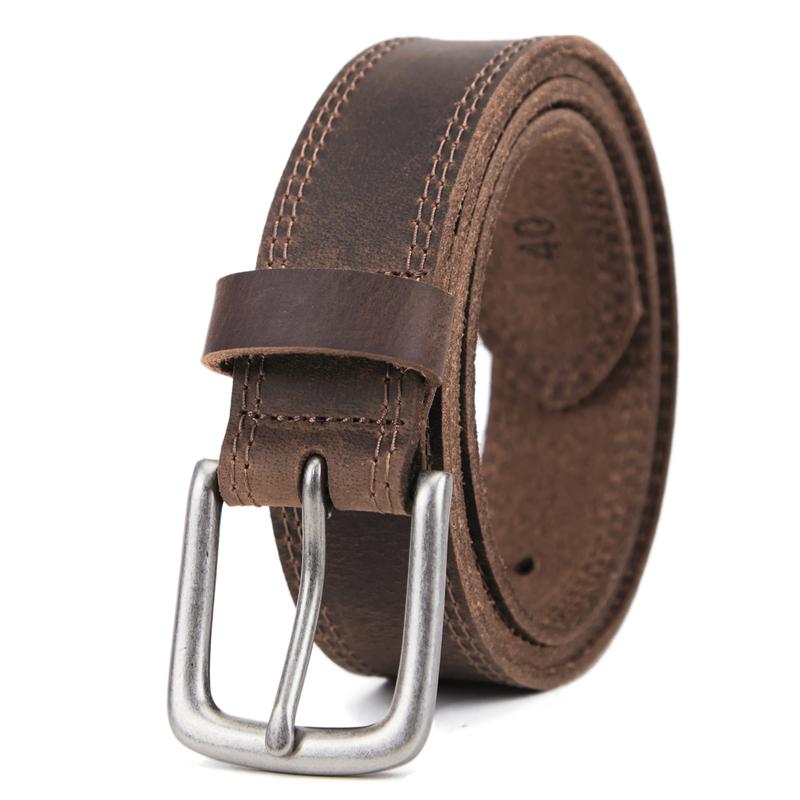 Men's Genuine Leather Fashionable Buckle Belt for Jeans, Versatile Business & Casual Waistband