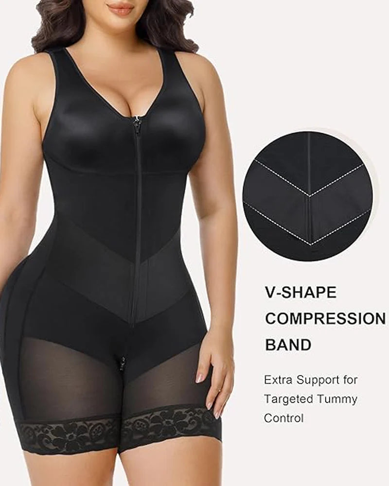 Women's V-Shaped Elastic Band S-Curve Shaping and Tummy Control Bodysuit
