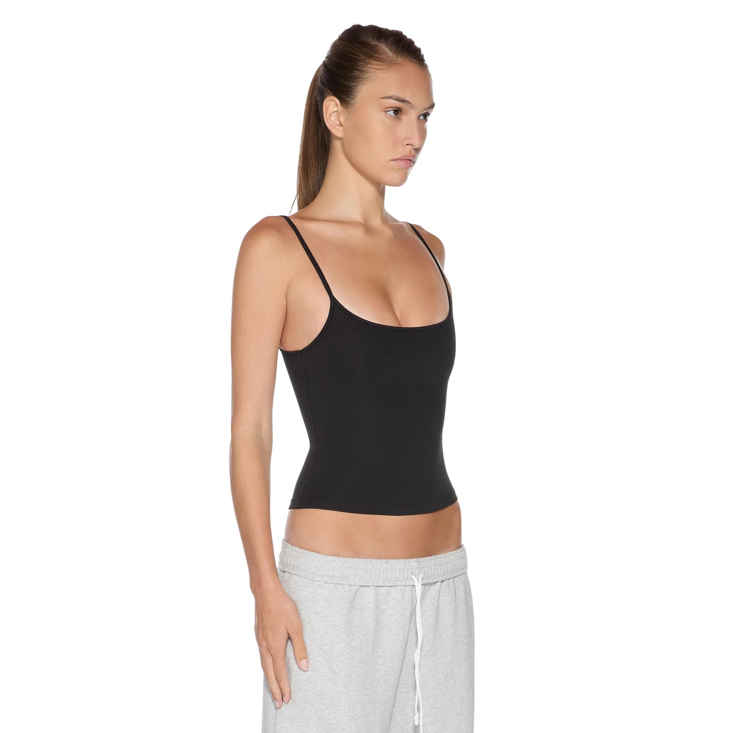 Women's Sueded Jersey Tank Top - Scooped Neckline and Slightly Cropped Silhouette