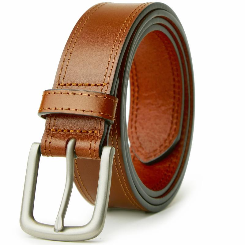 Men's Genuine Leather Fashionable Buckle Belt for Jeans, Versatile Business & Casual Waistband