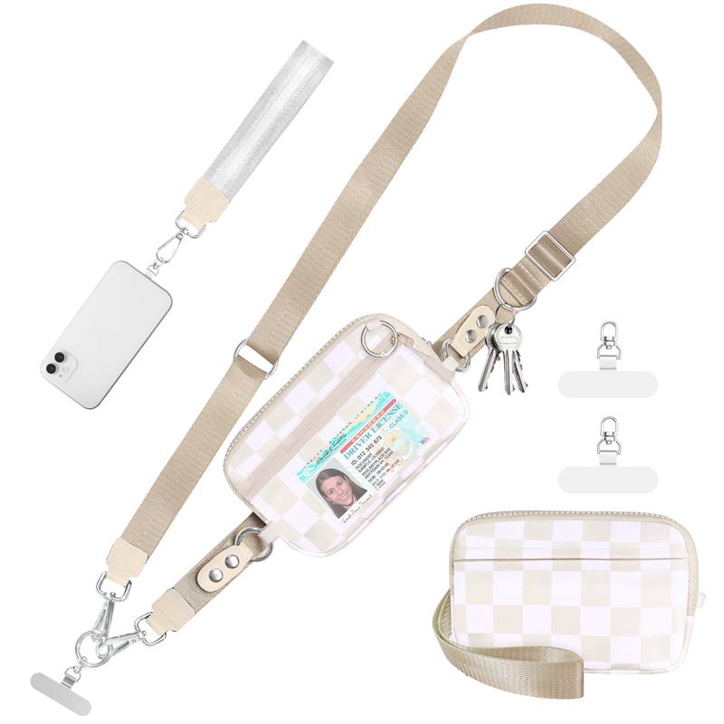 Universal Phone Strap Bag with RFID-Blocking Wristlet Wallet - Adjustable Crossbody Lanyard