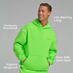 Neon Minimalist Hoodie - Mega Colorful Fleece Pullover in Bold Neon Colors