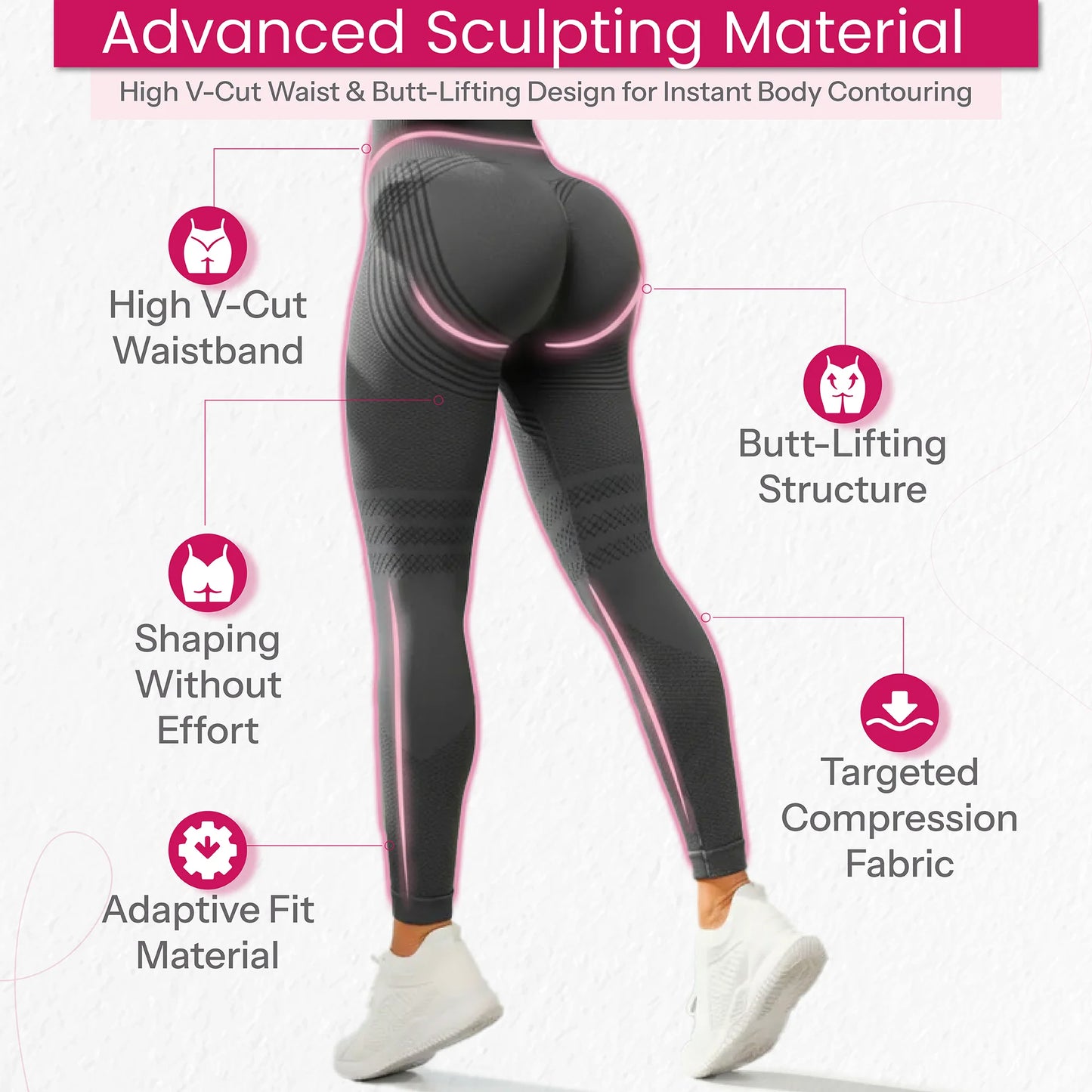 3D Anti-Cellulite Sculpting Leggings 2.0 - High Waist Compression Yoga Pants