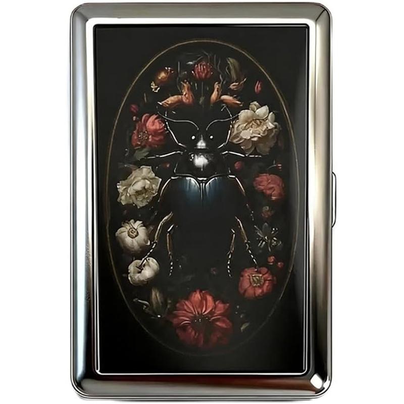 Vintage Style Metal RFID Blocking Card Case - Durable High-Polish Wallet for Men and Women