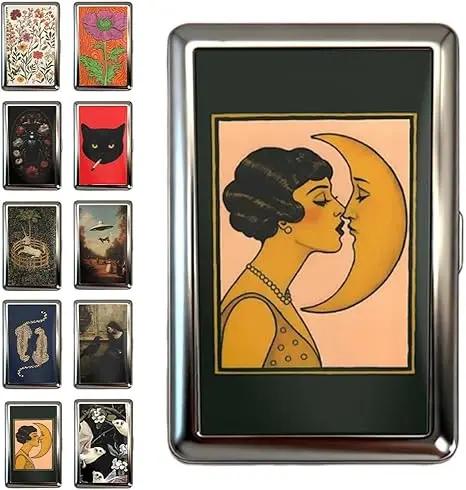 Vintage Style Metal RFID Blocking Card Case - Durable High-Polish Wallet for Men and Women