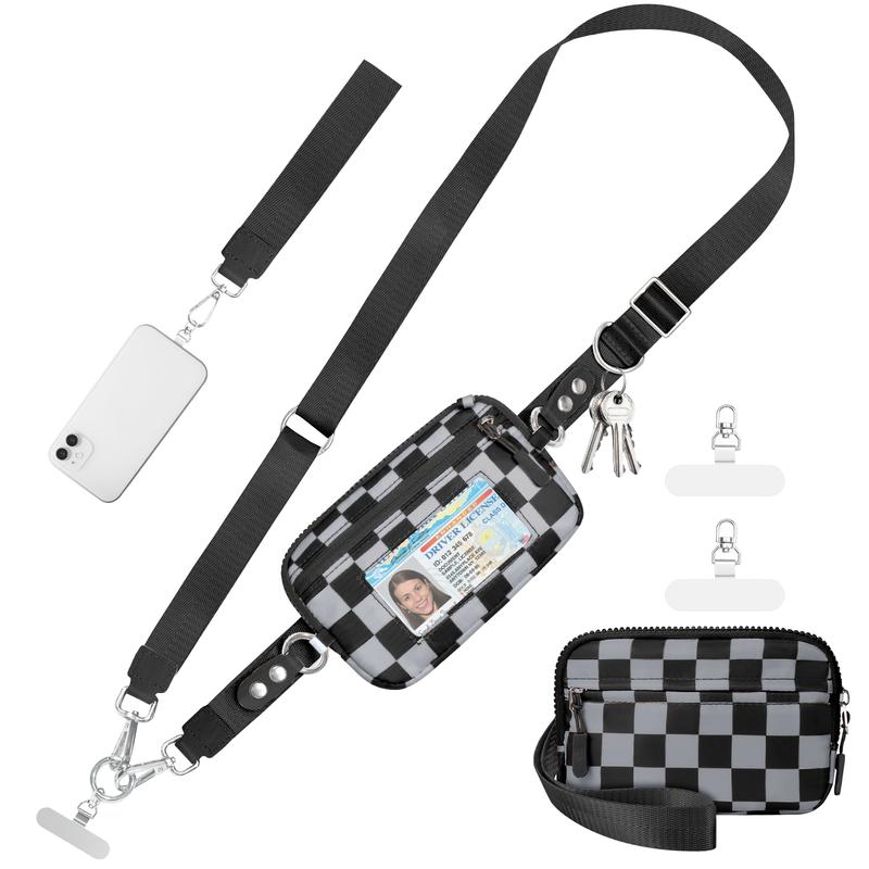 Universal Phone Strap Bag with RFID-Blocking Wristlet Wallet - Adjustable Crossbody Lanyard