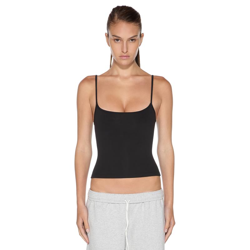 Women's Sueded Jersey Tank Top - Scooped Neckline and Slightly Cropped Silhouette