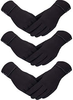 3 Pairs Women's Winter Touchscreen Gloves - Windproof Fleece Lined Warm Texting Mittens