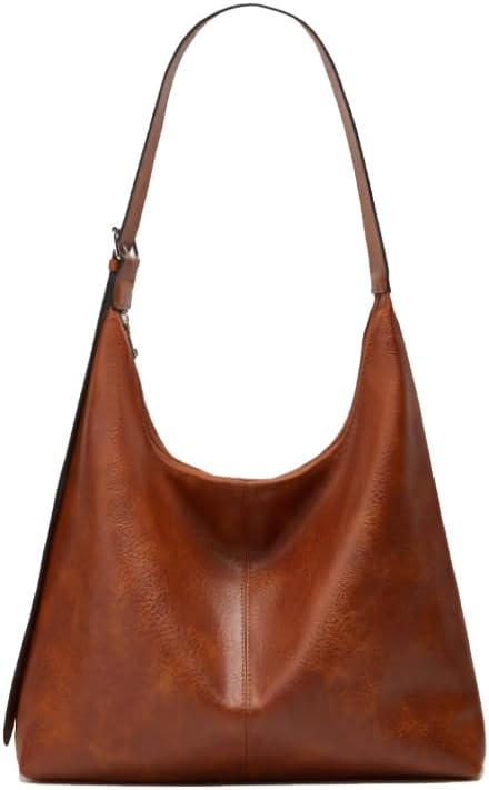 Large Hobo Bag for Women - Vegan Leather Slouchy Shoulder Handbag and Travel Tote