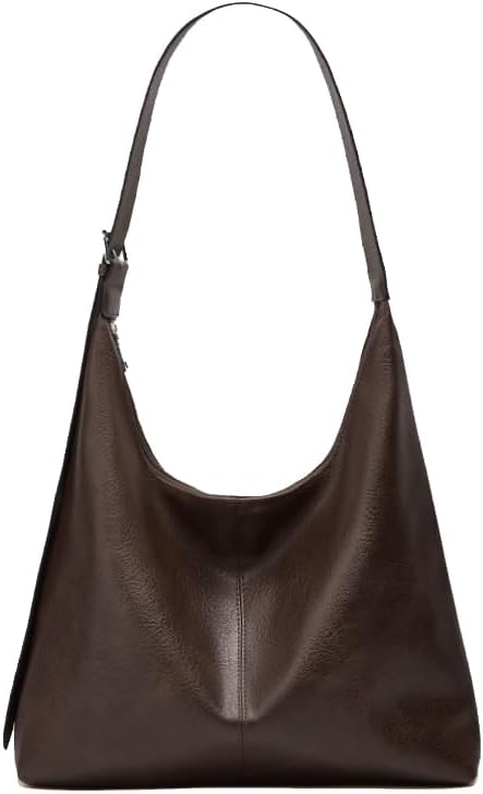 Large Hobo Bag for Women - Vegan Leather Slouchy Shoulder Handbag and Travel Tote
