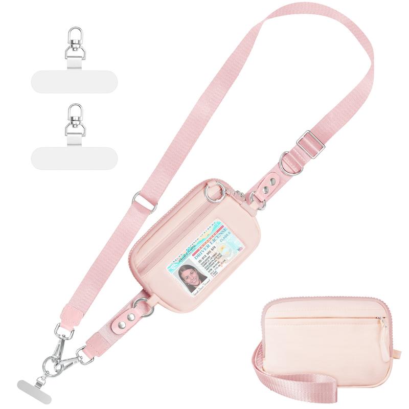 Universal Phone Strap Bag with RFID-Blocking Wristlet Wallet - Adjustable Crossbody Lanyard
