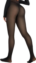Fleece Lined Tights Leggings for Women - One Seam Design Thermal Winter Hosiery