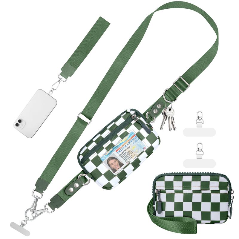 Universal Phone Strap Bag with RFID-Blocking Wristlet Wallet - Adjustable Crossbody Lanyard
