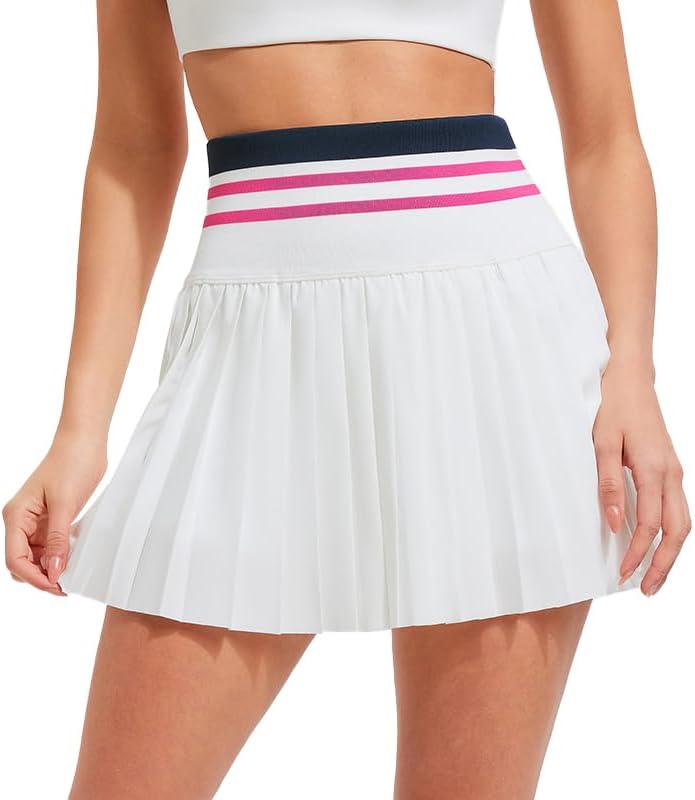 Airfree Pleated Tennis Skirts for Women High Waisted Golf Skort Skirt with Short Athletic Workout Skorts with Pockets