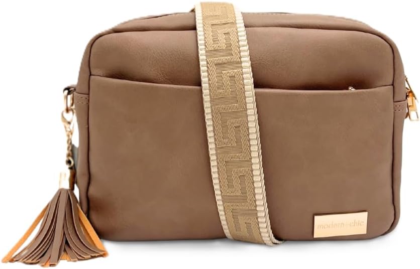 Small Vegan Leather Crossbody Purse for Women with Adjustable Strap and Matching Wallet