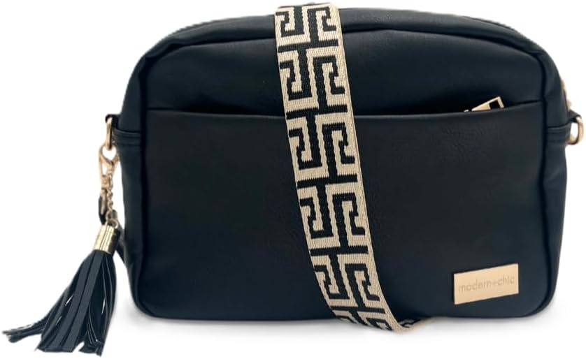Small Vegan Leather Crossbody Purse for Women with Adjustable Strap and Matching Wallet