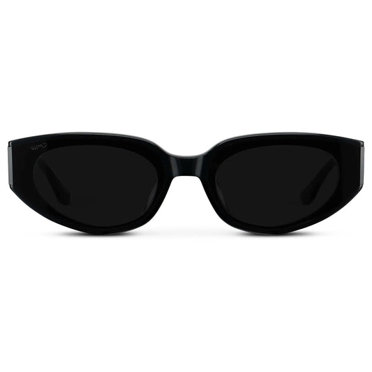 Sculpted Cateye Sunglasses with Flat Lens Design and Sharp Edges