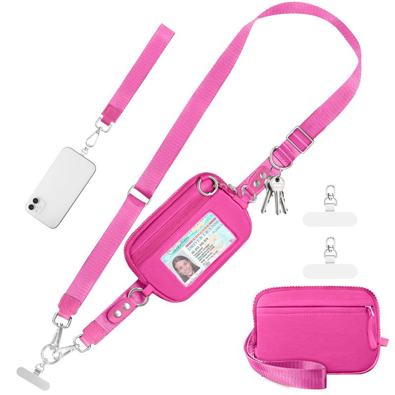 Universal Phone Strap Bag with RFID-Blocking Wristlet Wallet - Adjustable Crossbody Lanyard