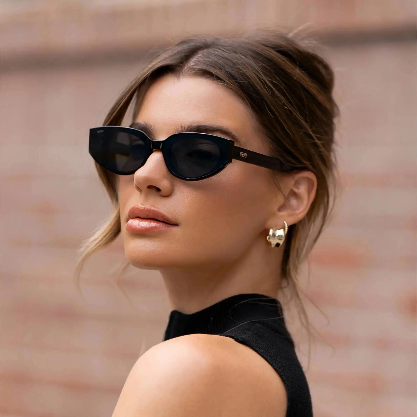 Modern Flat-Lens Cat-Eye Sunglasses - Sharp Sculpted Edges and Bold Style