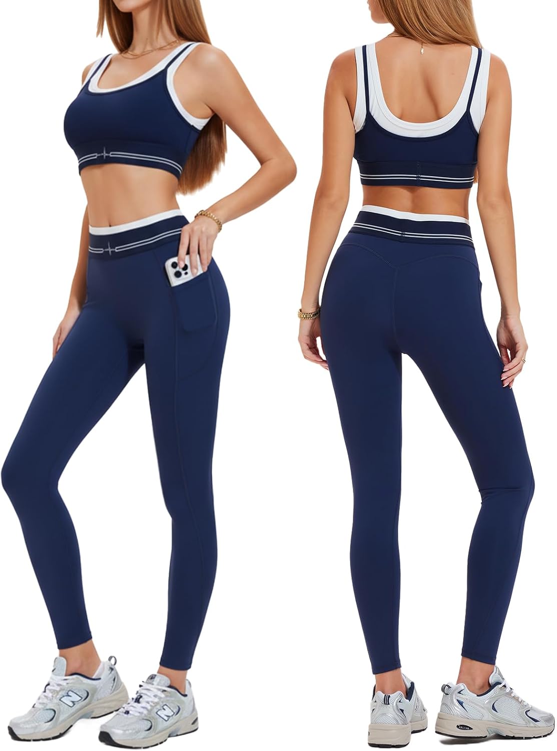 Airfree Womens Workout Sets 2 Piece Seamless Sport Bra Matching High Waist Leggings Gym Yoga Outfits Pilates Work Out Clothes