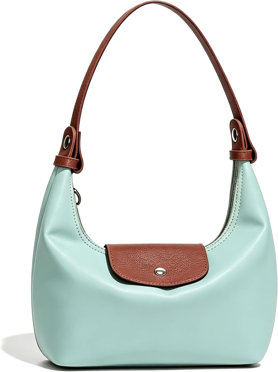 Convertible Mini Nylon Shoulder Bag - Lightweight Crossbody Crescent Dumpling Purse with 2 Straps