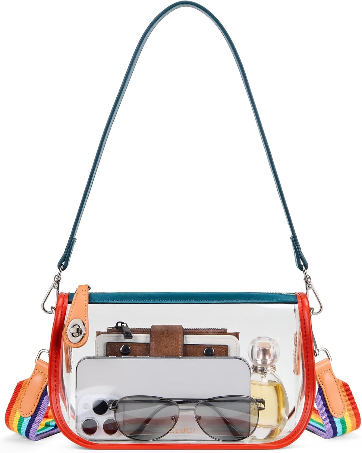 Clear Purse Crossbody Bag for Women - Transparent Shoulder Bag for Concerts and Sports Events