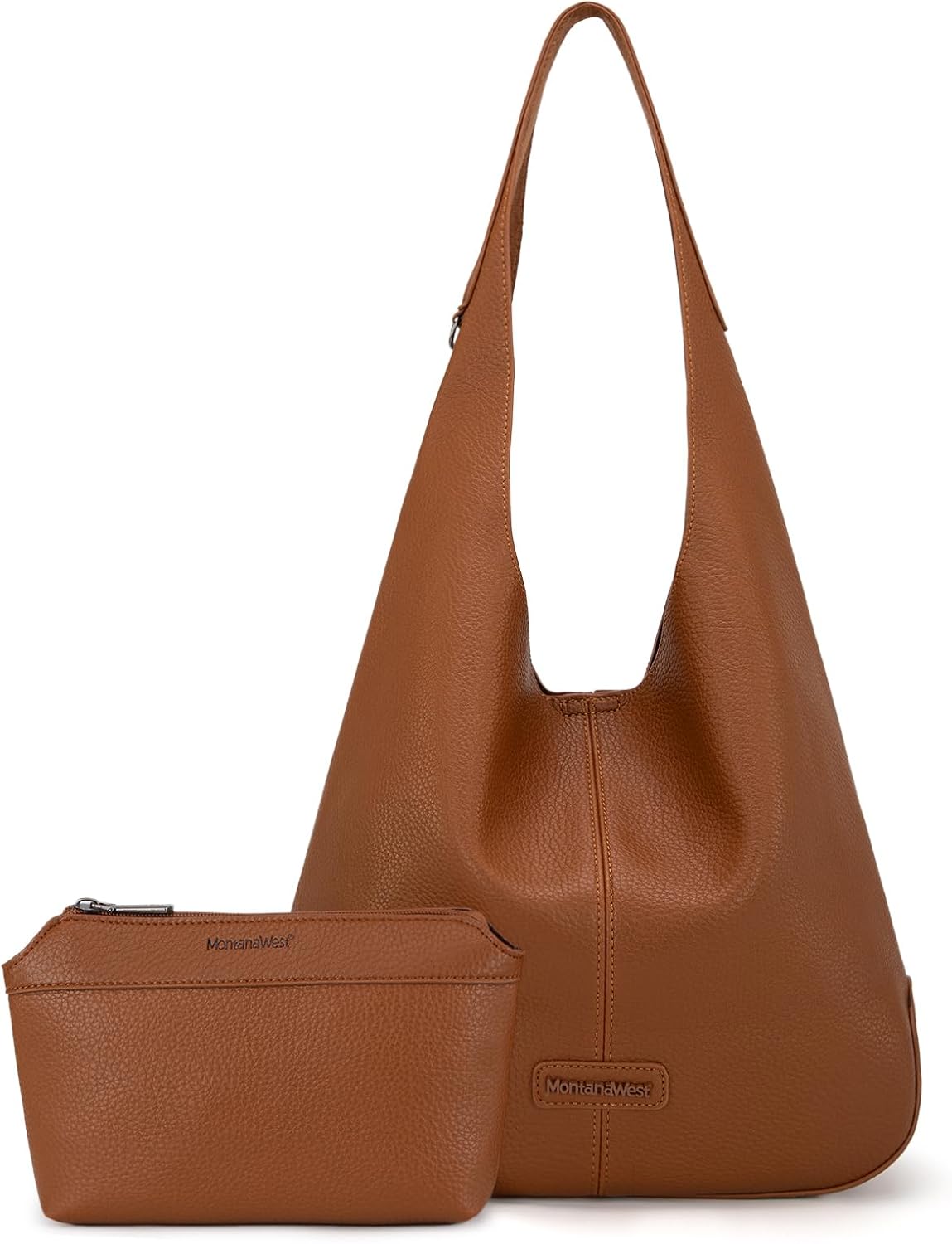 Ultra Soft Foldable Hobo Bag for Women - Slouchy Shoulder Handbag with Cosmetic Pouch