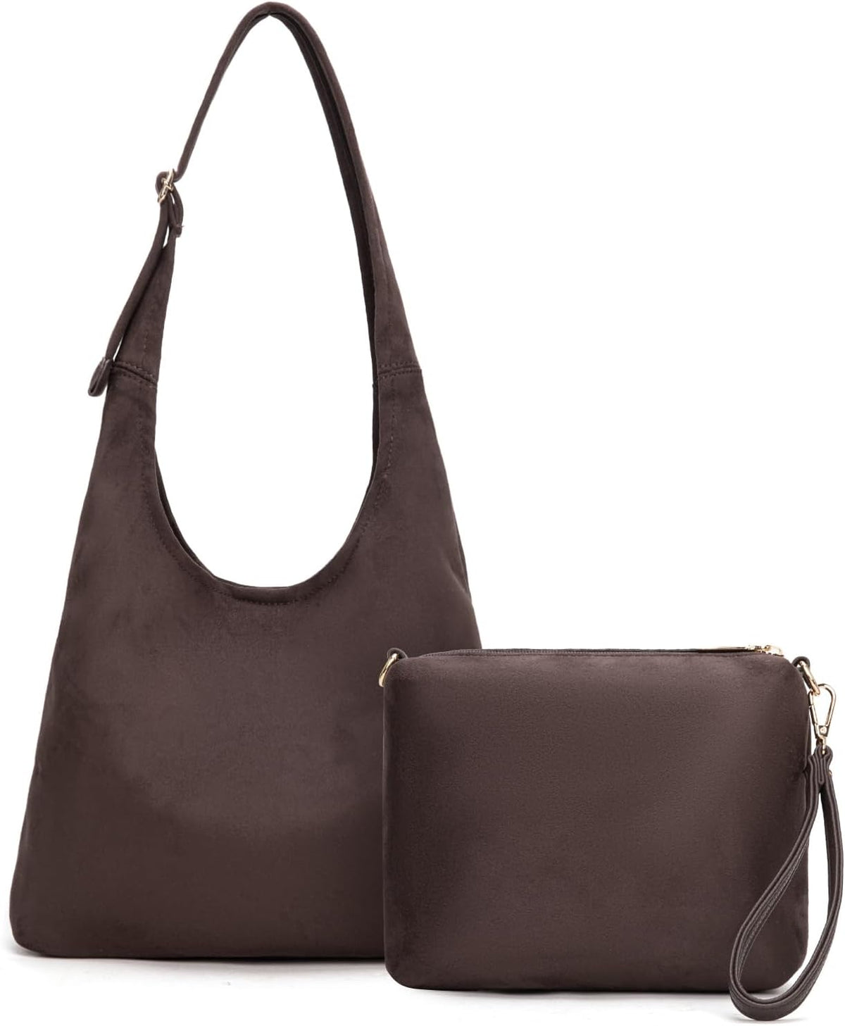 Ultra Soft Foldable Hobo Bag for Women - Slouchy Shoulder Handbag with Cosmetic Pouch