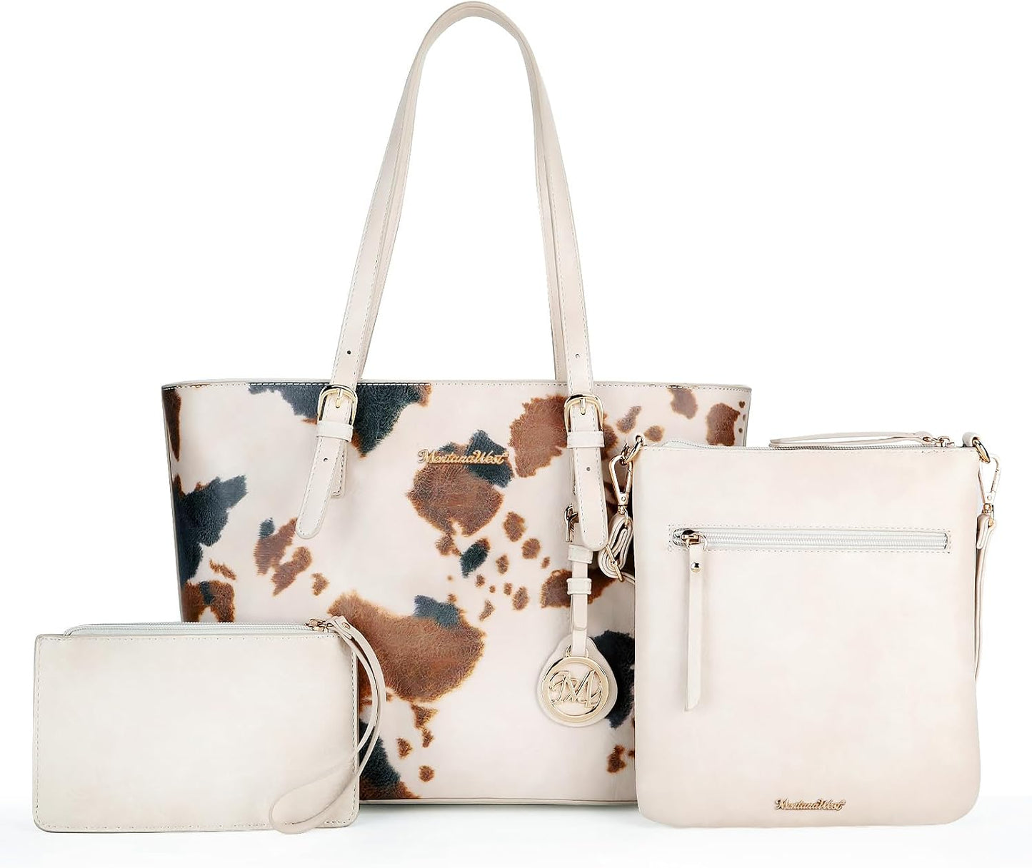 3Pcs Leopard Print Tote Bag Set for Women - Stylish Satchel Handbags with Concealed Carry Pocket