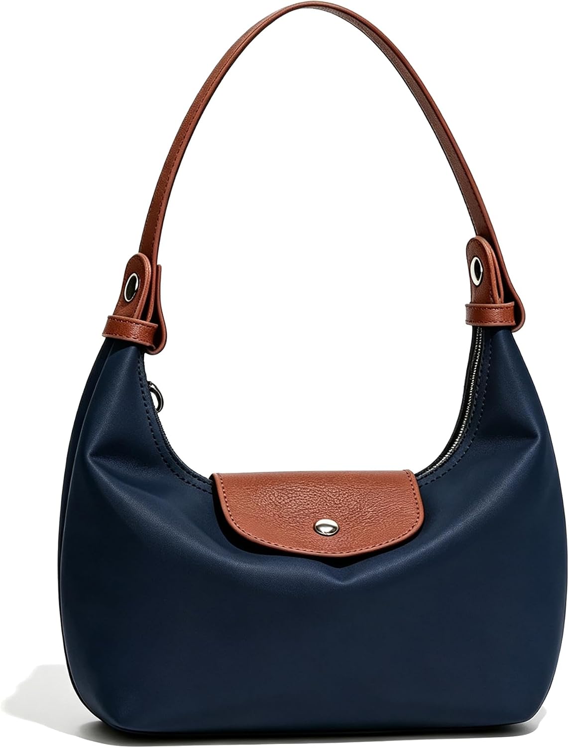 Convertible Mini Nylon Shoulder Bag - Lightweight Crossbody Crescent Dumpling Purse with 2 Straps