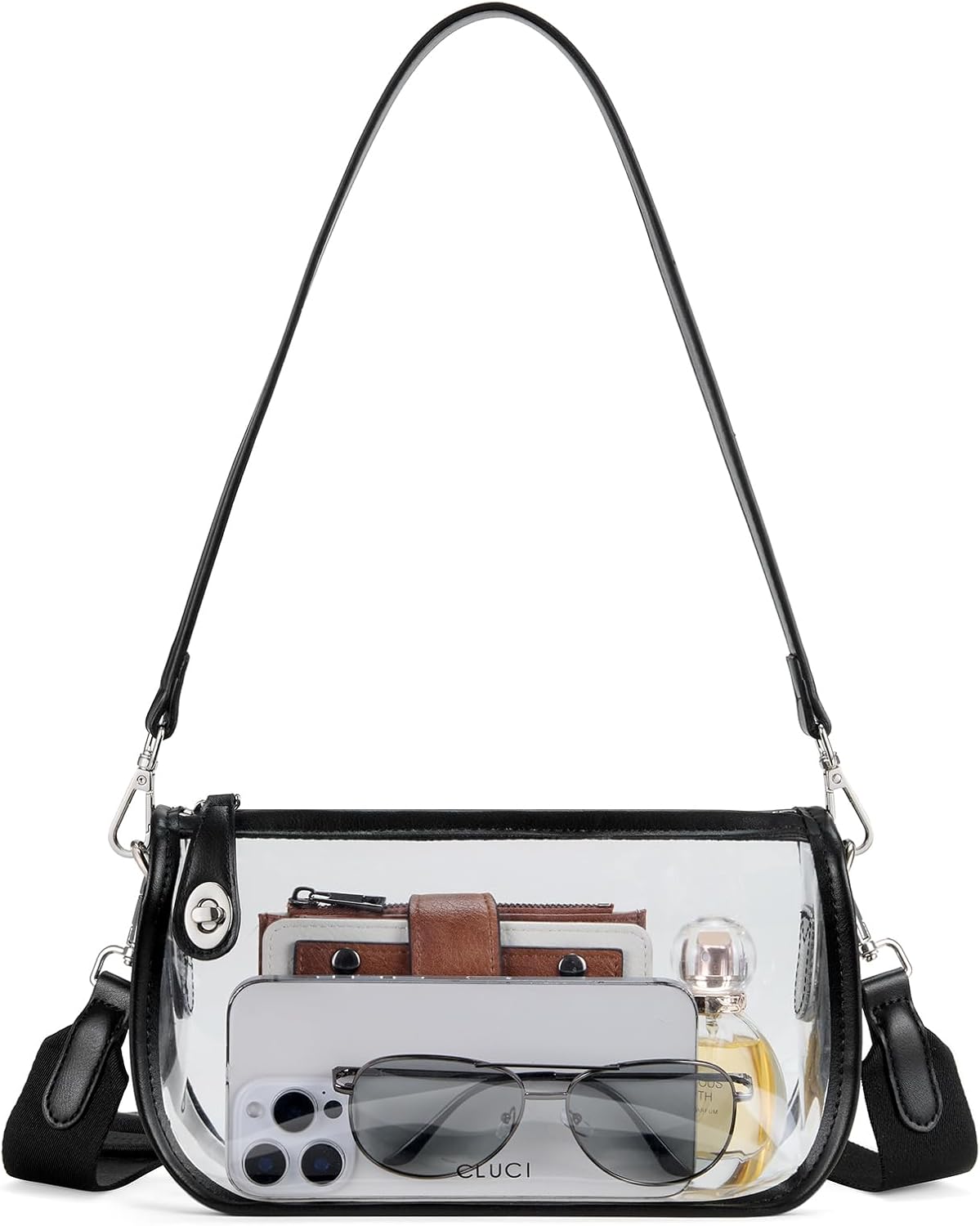 Clear Purse Crossbody Bag for Women - Transparent Shoulder Bag for Concerts and Sports Events