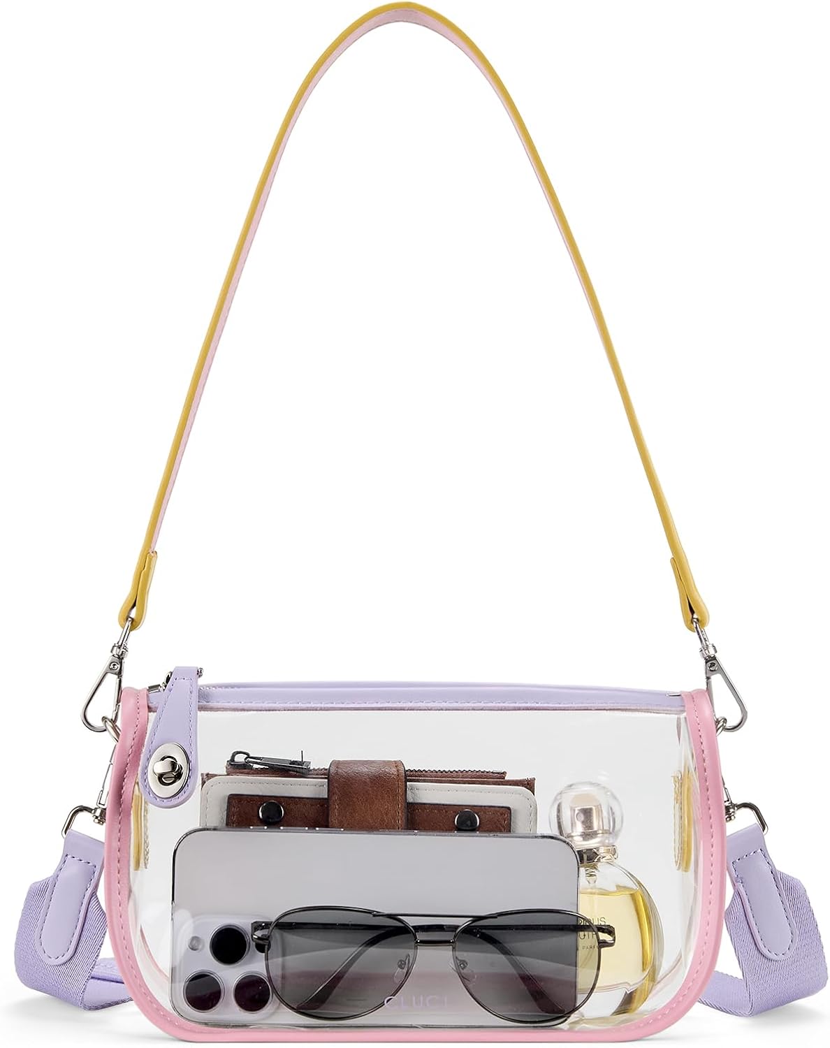 Clear Purse Crossbody Bag for Women - Transparent Shoulder Bag for Concerts and Sports Events
