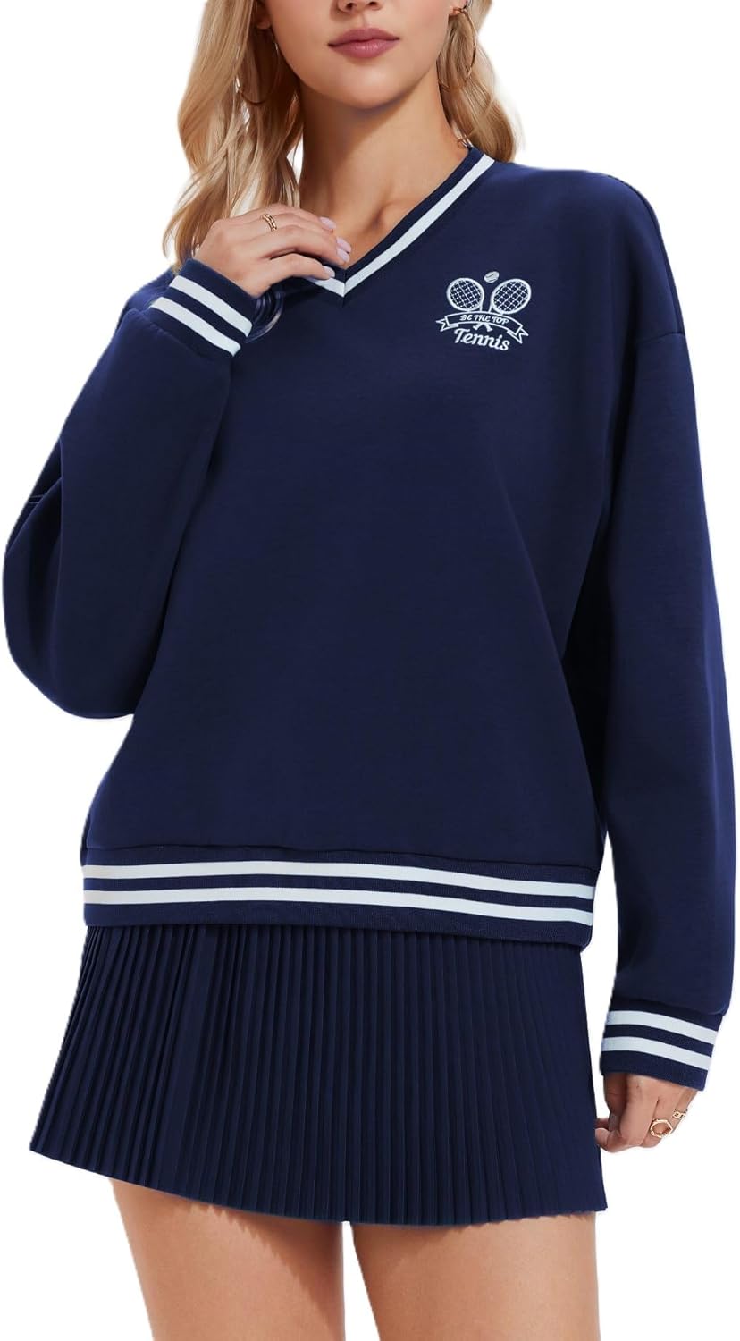 AFZ Women 2 Piece Tennis Skirt Set Athletic Sweater Skort Sets Y2K Preppy Lounge Tracksuit Outfits