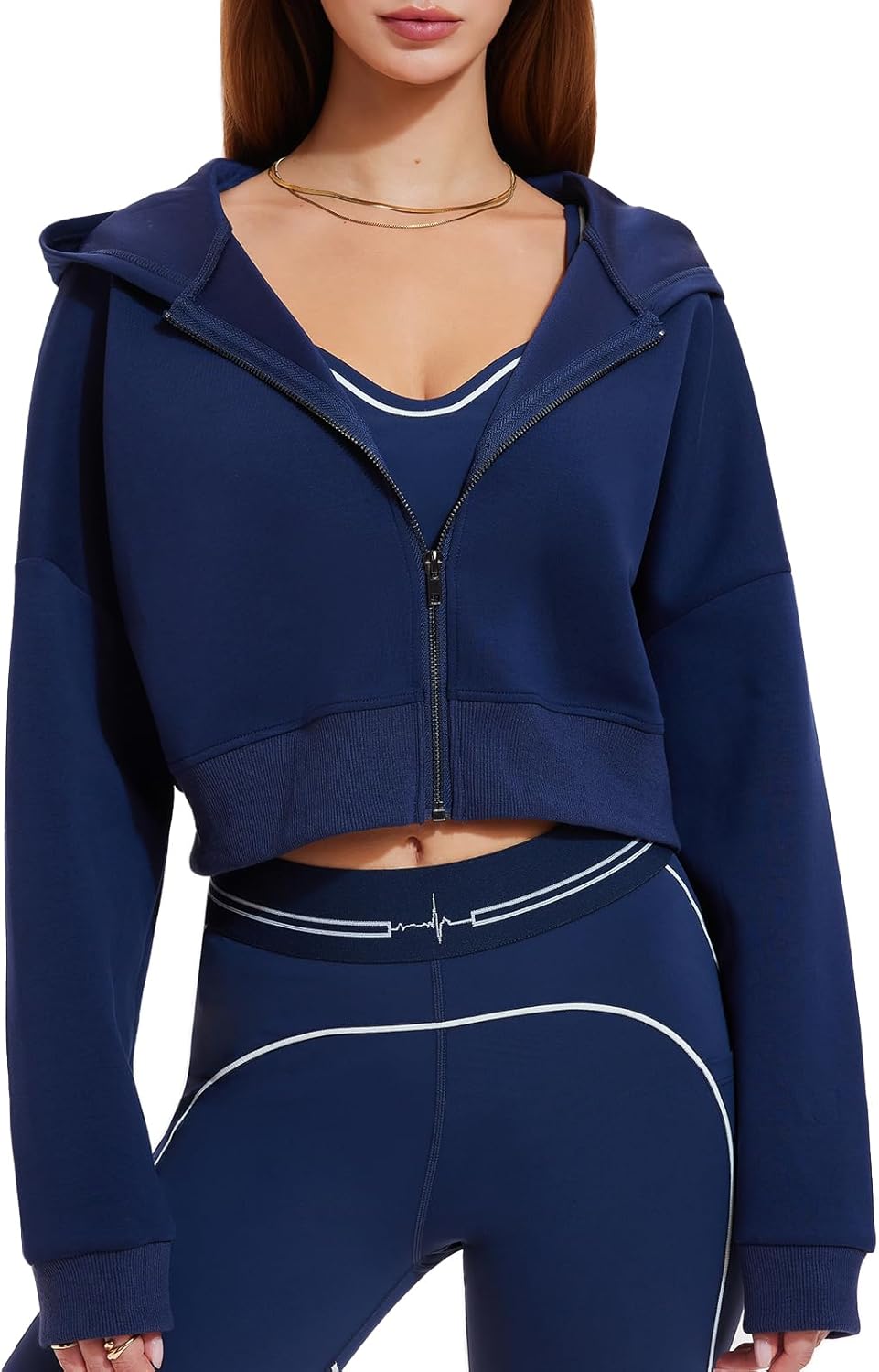 Airfree Womens Zip Up Hoodies Cropped Sweatshirt Workout Long Sleeve Jackets Hooded Y2K Casual Coat for Women