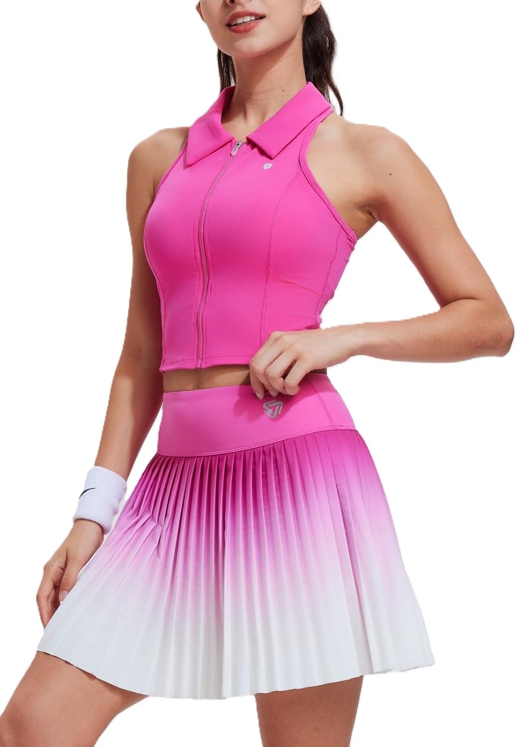 AFZ Two Piece Tennis Skirt Set for Women Pleated Golf Pickleball Outfits Skort Sets with Pockets