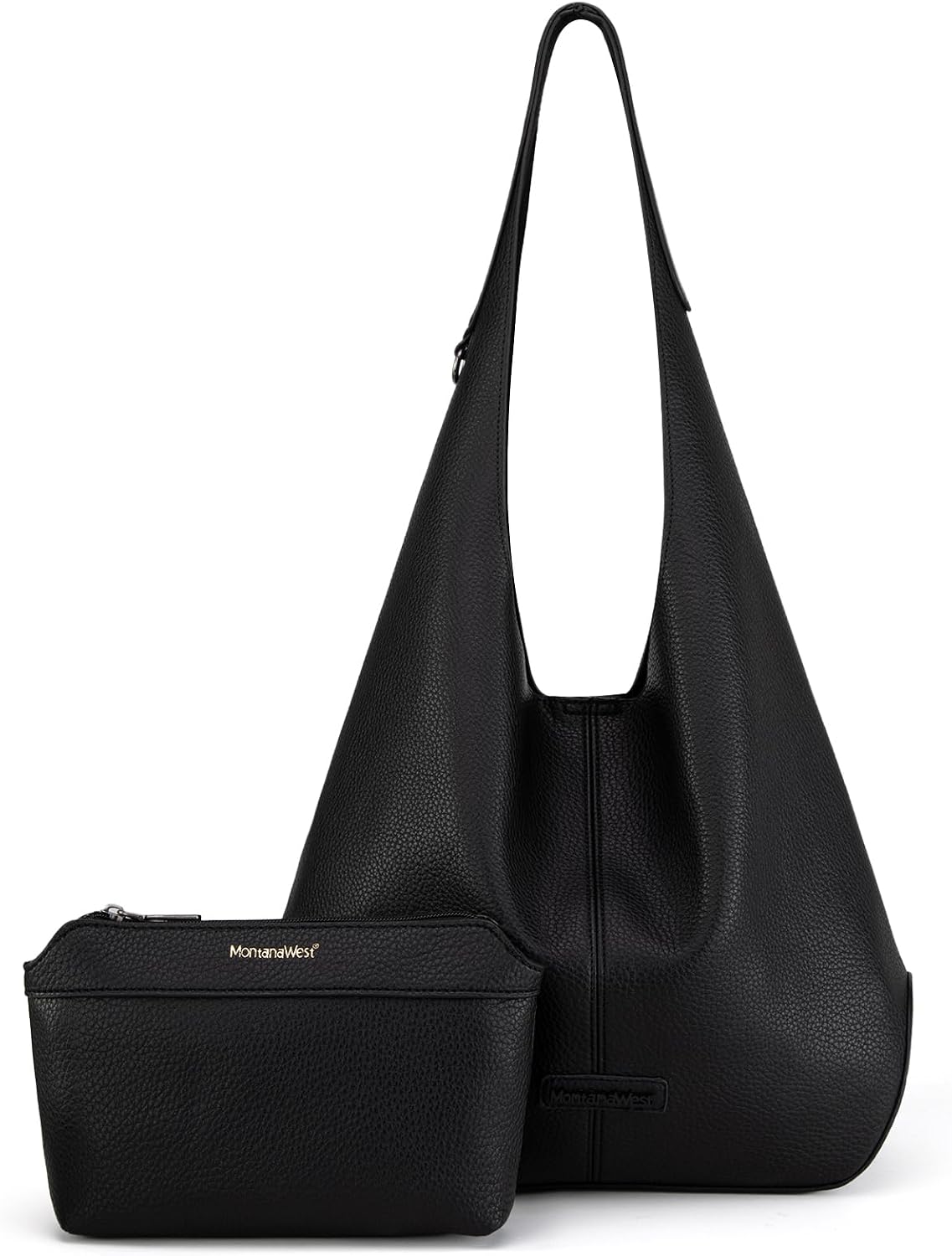 Ultra Soft Foldable Hobo Bag for Women - Slouchy Shoulder Handbag with Cosmetic Pouch