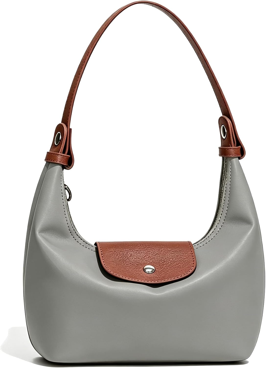 Convertible Mini Nylon Shoulder Bag - Lightweight Crossbody Crescent Dumpling Purse with 2 Straps