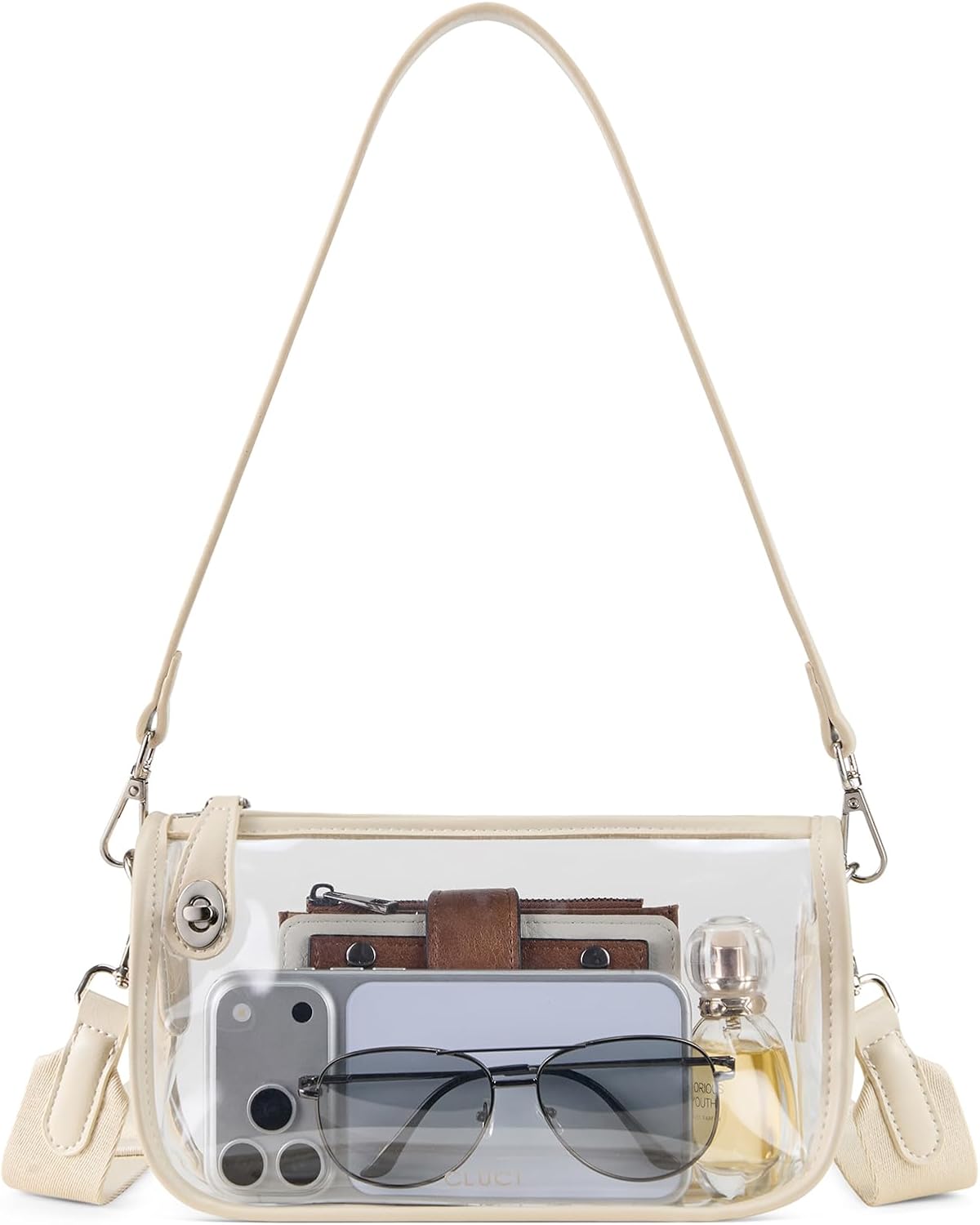 Clear Purse Crossbody Bag for Women - Transparent Shoulder Bag for Concerts and Sports Events