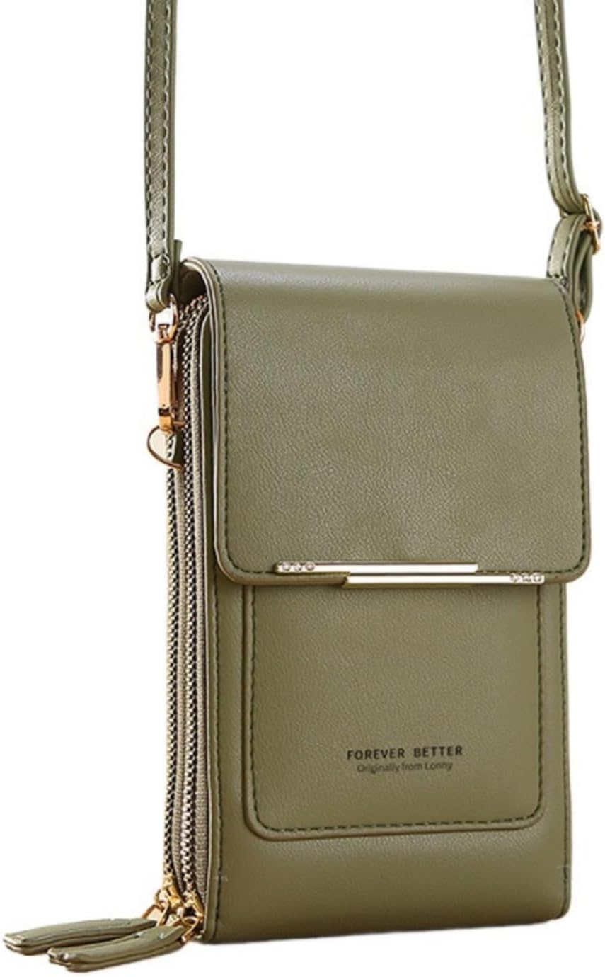 Touchscreen Phone Crossbody Bag for Women, RFID Blocking PU Leather Anti-Theft Wallet