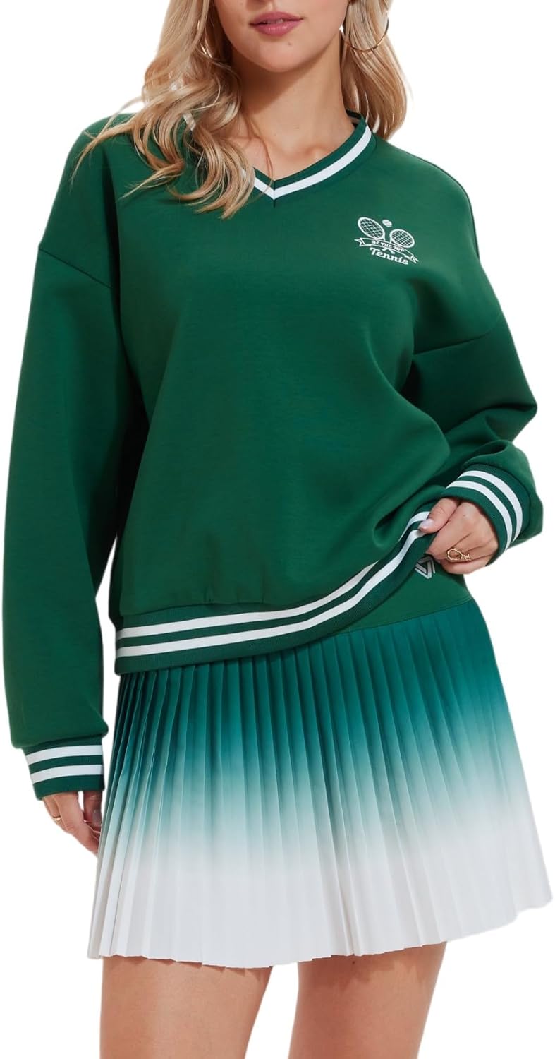AFZ Women 2 Piece Tennis Skirt Set Athletic Sweater Skort Sets Y2K Preppy Lounge Tracksuit Outfits