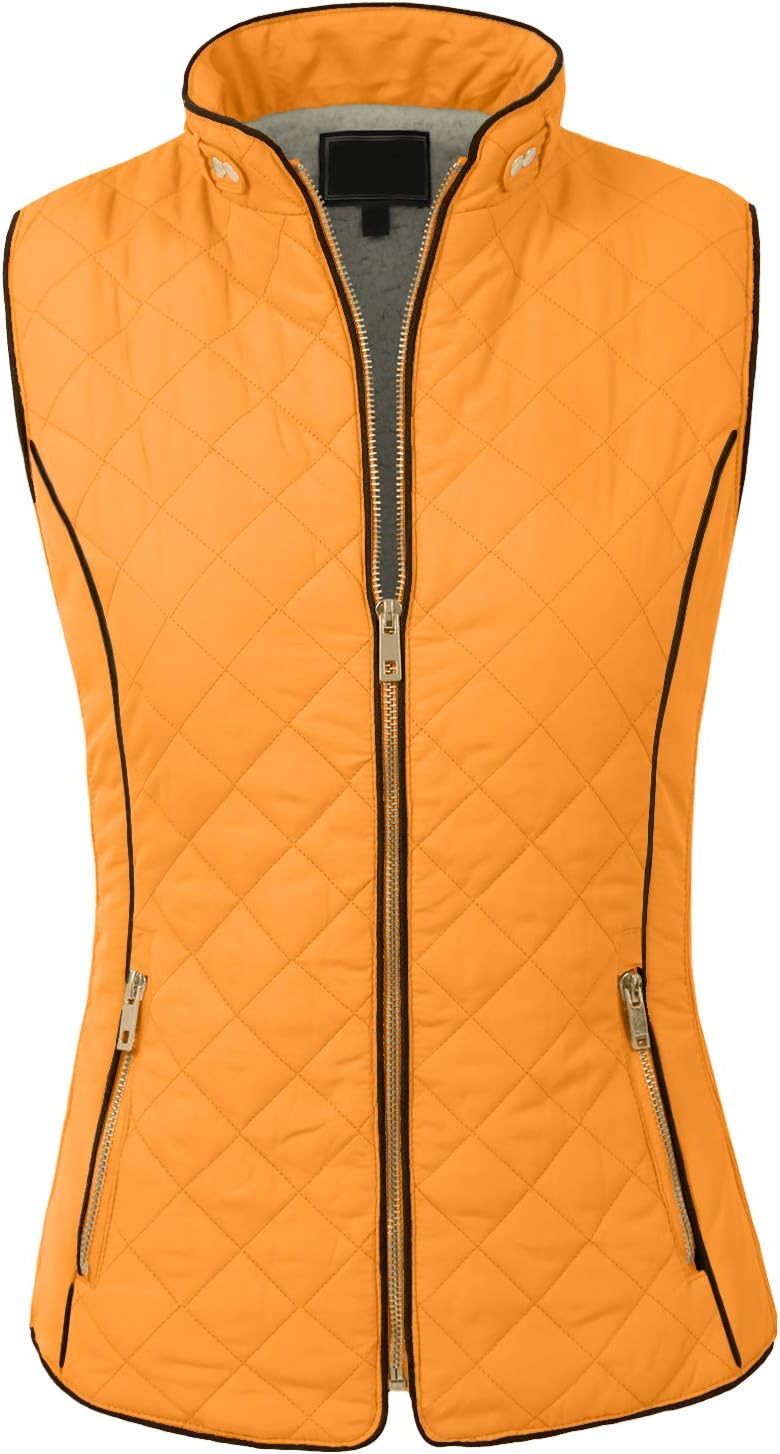 Women’s Quilted Vest - Reversible Lightweight Sleeveless Full Zip Up Faux Fur Lining Gilet Jacket with Pockets