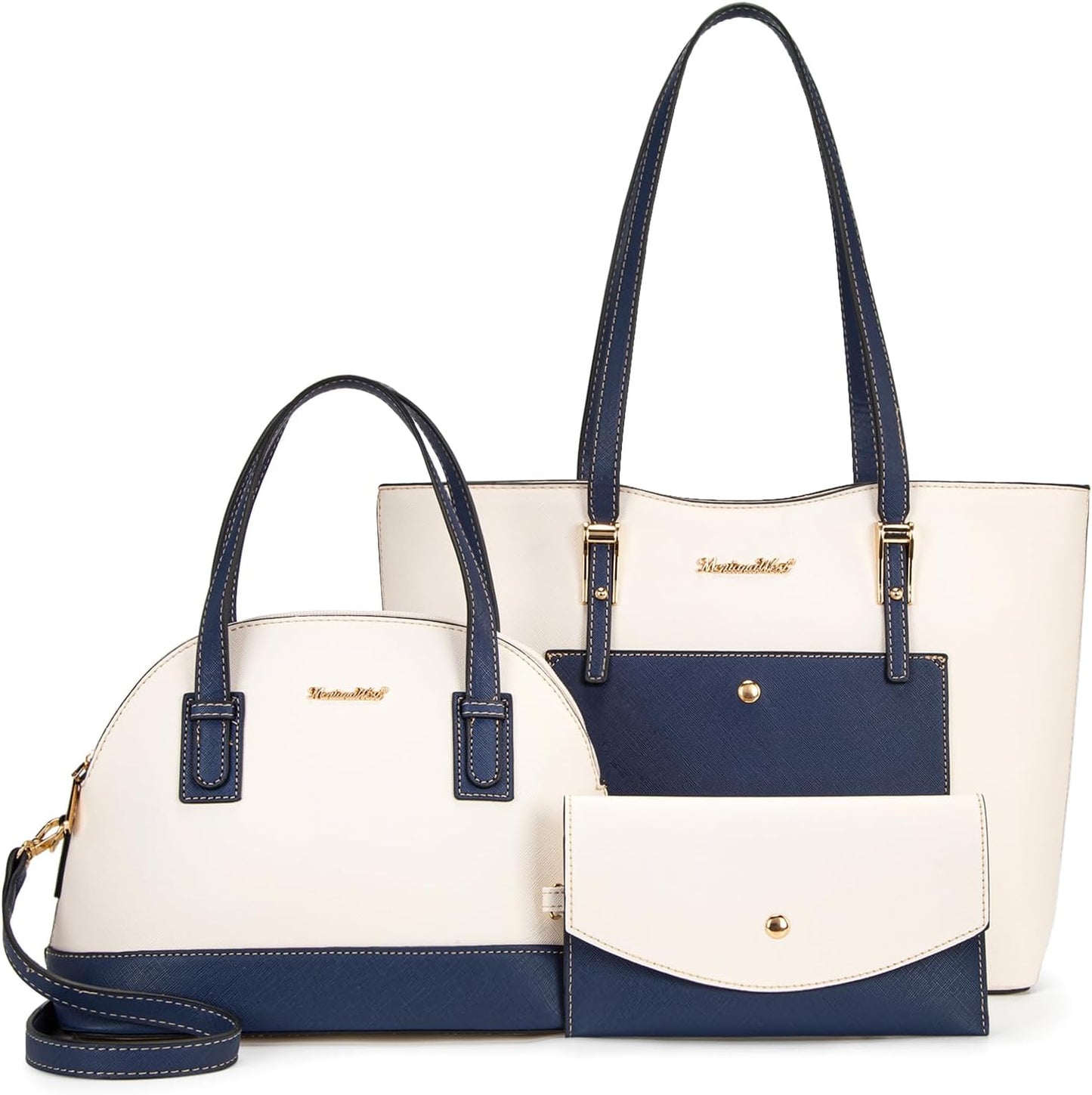 3PCS Purses for Women Set - Tote Bag, Shoulder Satchel, and Matching Wallet